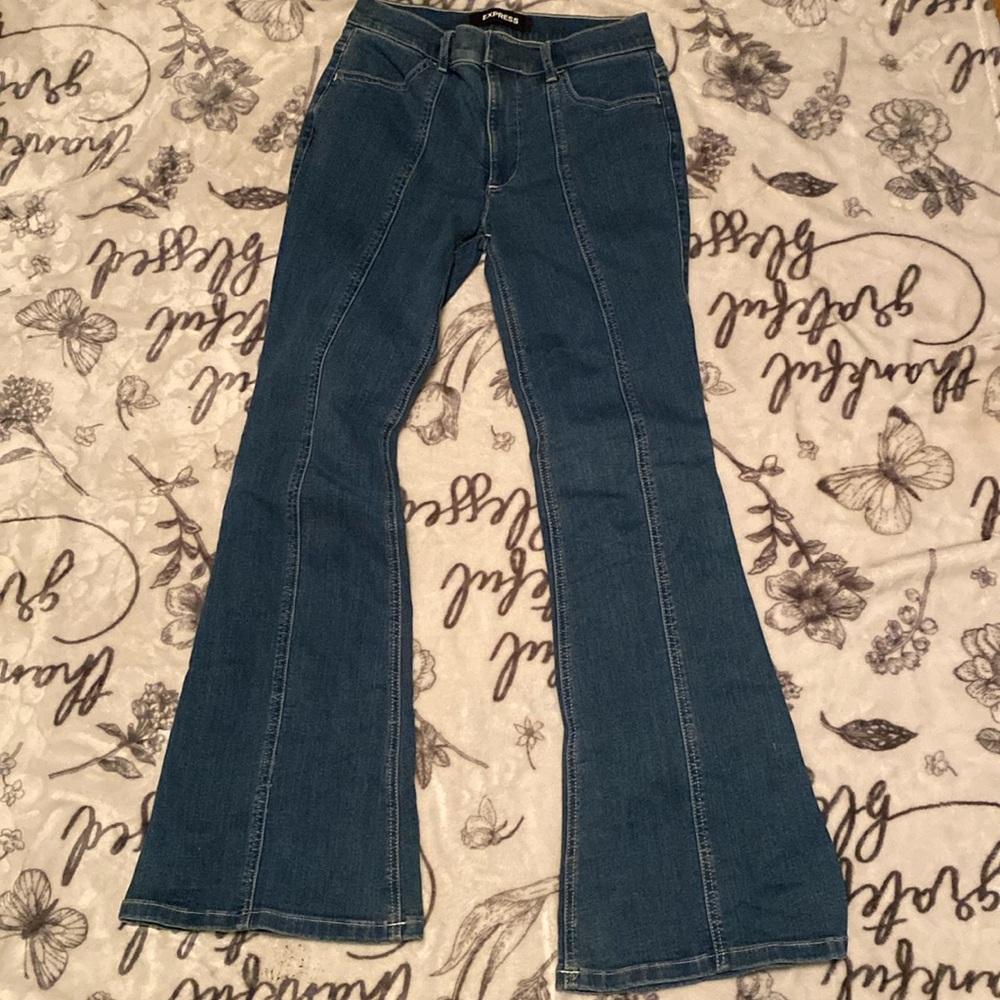 Express Blue Flare & Wide Leg Jeans
